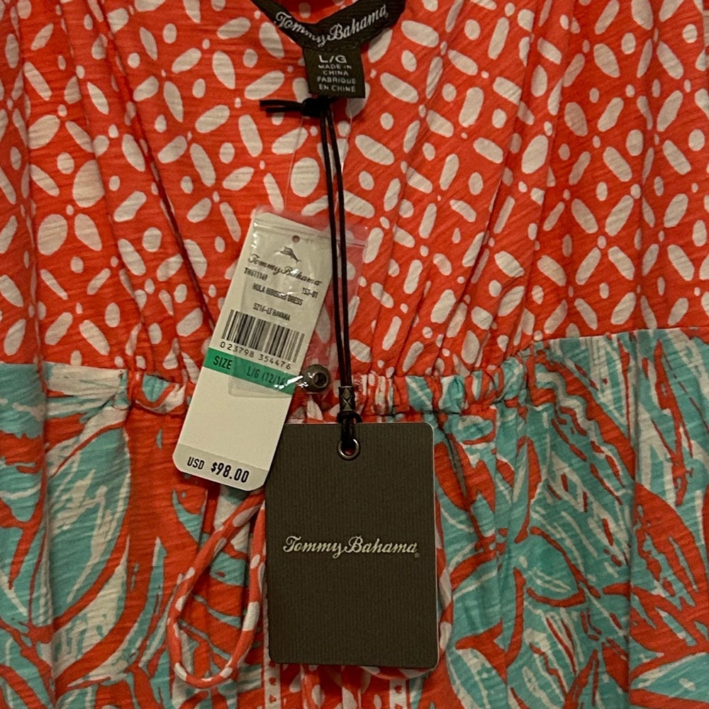 Tommy Bahama Sz L Tropical Print Sleeveless Dress - Picture 4 of 6